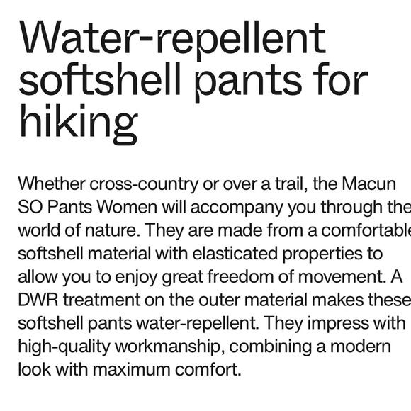 Mammut Women’s Macon Soft Shell Straight Leg Hiking Pants EUC 12 Regular Black - Picture 4 of 8